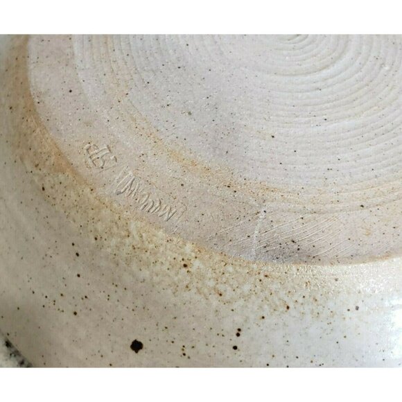 Vintage Milligan RP Pottery Stoneware Serving Chip and Dip Bowl Set Blue Speckle - Picture 8 of 12